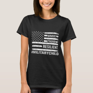 Camiseta Niños de familias militares valientes orgullosos y