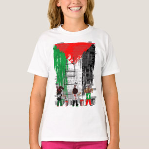 Camiseta Niños de Gaza pintando la bandera de Palestina