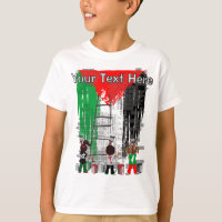 Niños de Gaza pintando la bandera de Palestina 