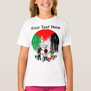 Camiseta Niños de Gaza pintando la bandera de Palestina 