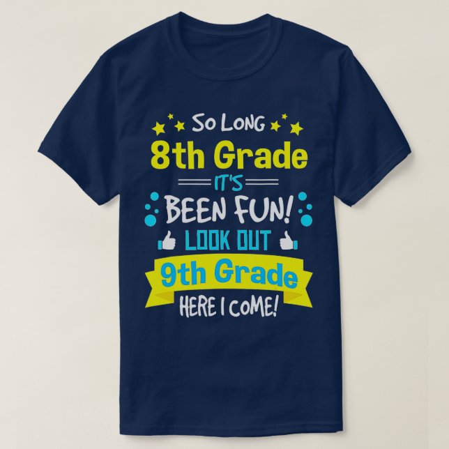 Camiseta Niños De Graduación De Grado 8 Aquí Llego El Noven (Diseño del anverso)