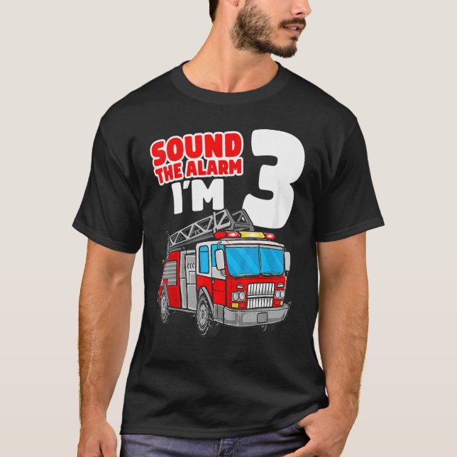 Camiseta Niños De Ire Truck Bombero De 3 Años De Edad Terce (Anverso)