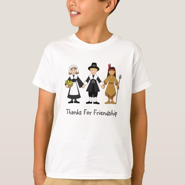 Camiseta Niños de la Amistad de Acción de Gracias (Anverso)