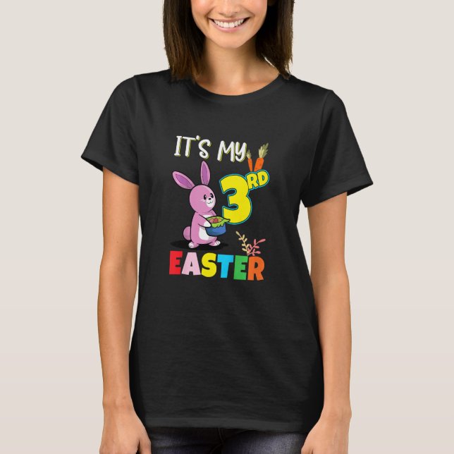 Camiseta Niños de la caza de huevos de Pascua 3er cumpleaño (Anverso)