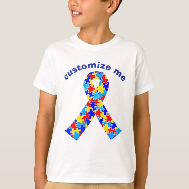 Camiseta Niños de la Cinta de Sensibilización sobre Autismo (Anverso)