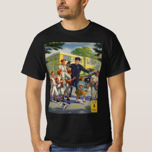 Camiseta Niños de la época, jugadores de béisbol cruzan la 