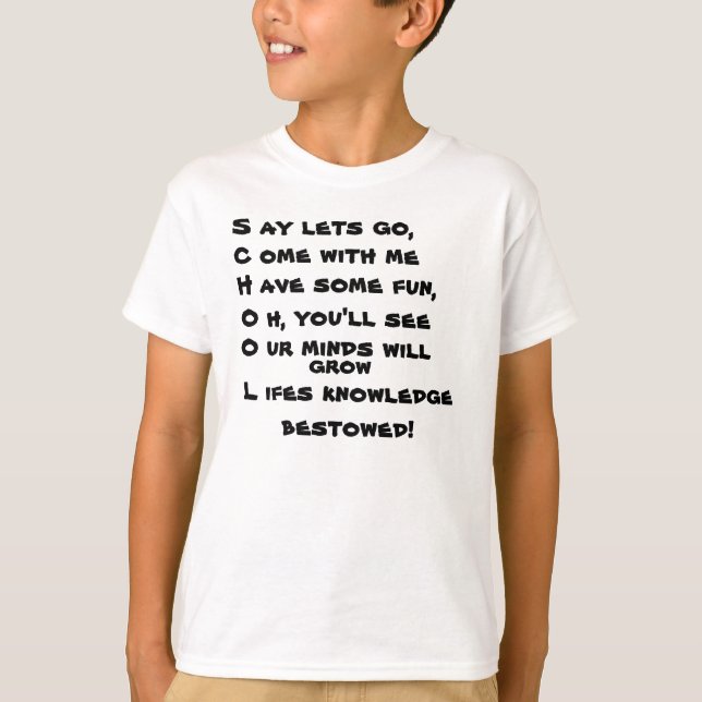 Camiseta Niños de la escuela. (Anverso)