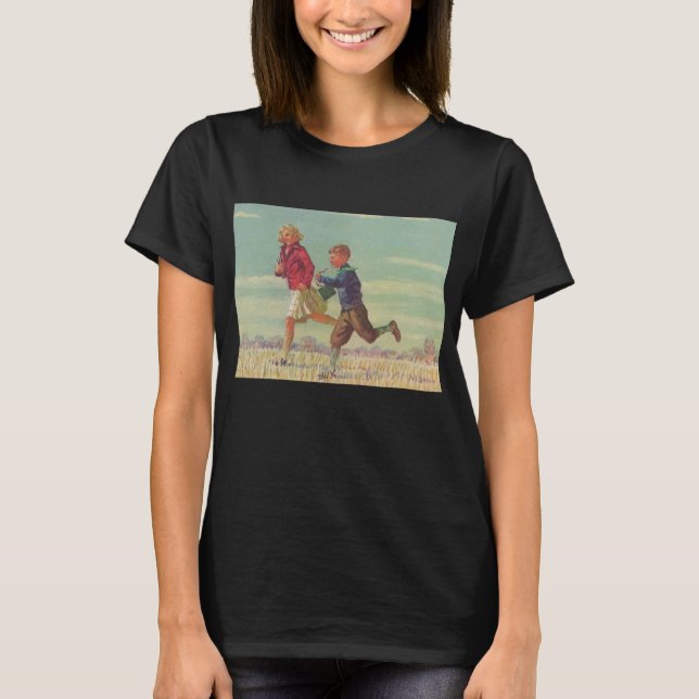 Camiseta Niños de la vieja escuela que van a la escuela lle (Anverso)
