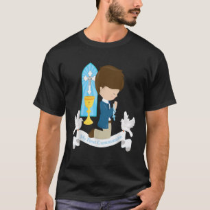 Camiseta Niños de mi primera comunión son chicos brunette