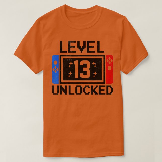 Camiseta Niños de nivel 13 Cumpleaños Videojuegos de 13 año (Diseño del anverso)