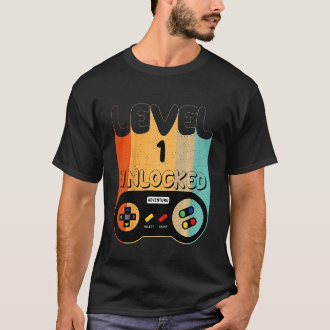Camiseta Niños de nivel 1 Jugador de video desbloqueado 1º  (Anverso)