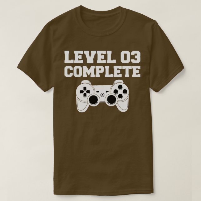 Camiseta Niños de nivel 3 Videojuego completo Guay 4.º naci (Diseño del anverso)