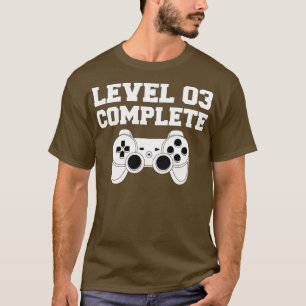 Camiseta Niños de nivel 3 Videojuego completo Guay 4.º naci