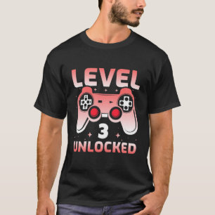Camiseta Niños De Nivel 3 Videojuegos Desbloqueados De Más 