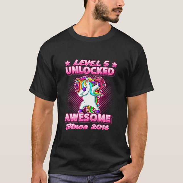 Camiseta Niños de nivel 5 desbloqueados desde 2016 Dabbing  (Anverso)