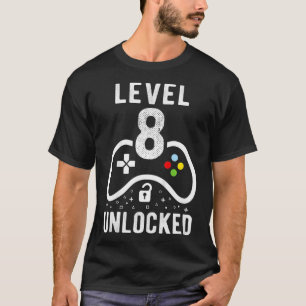 Camiseta Niños de nivel 8 Videojuego desbloqueado 8º regalo