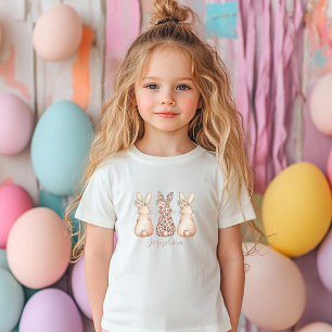 Camiseta Niños de Pascua con Bunny Floral Personalizados