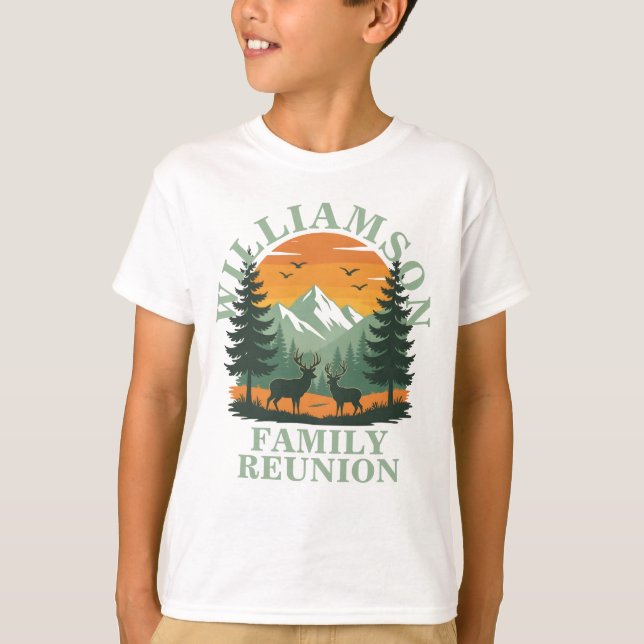 Camiseta Niños de Personalizable de Reunión de Familia Rust (Anverso)