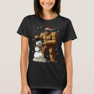 Camiseta Niños de pie en bicicleta de Santa Snowman Niños h