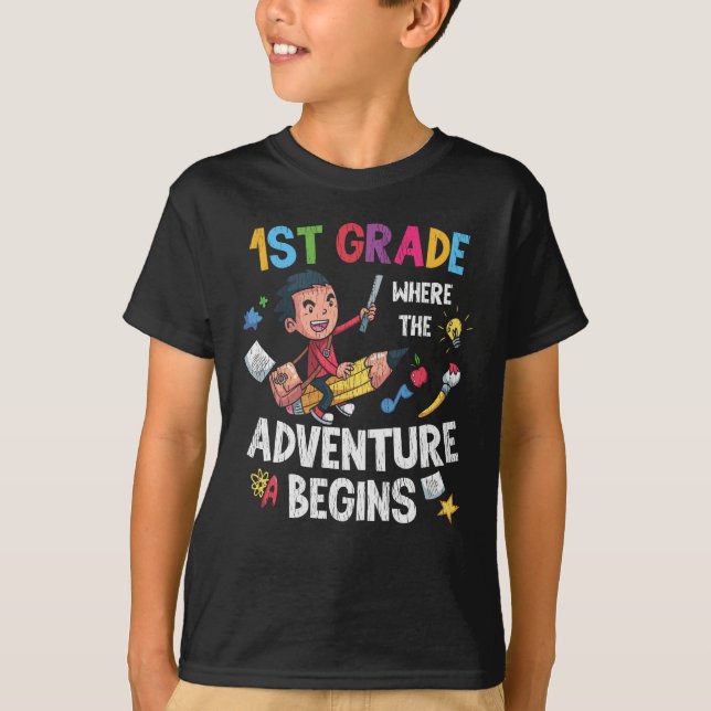 Camiseta Niños de primer curso de la escuela de aventura (Anverso)