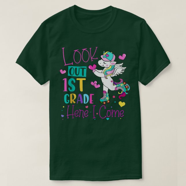 Camiseta Niños De Primer Grado Aquí Soy Unicornio  (Diseño del anverso)