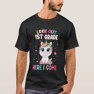 Camiseta Niños De Primer Grado Aquí Vengo Chicas Unicornios