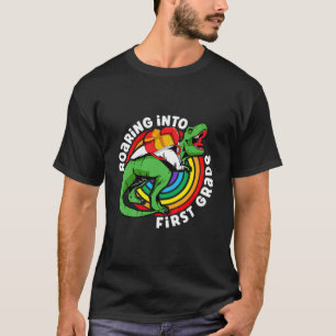 Camiseta Niños De Primer Grado De Dinosaurios Rotando Para