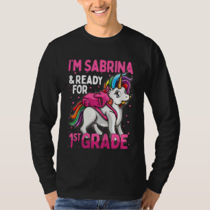 Camiseta Niños de primer grado Unicorn Soy Sabrina y listo 