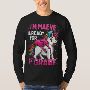 Camiseta Niños de primer grado Unicornio Soy Maeve y listo 