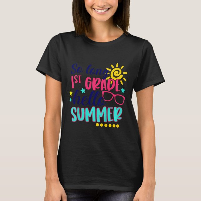 Camiseta Niños de tan largo primer grado Hola vacaciones de (Anverso)