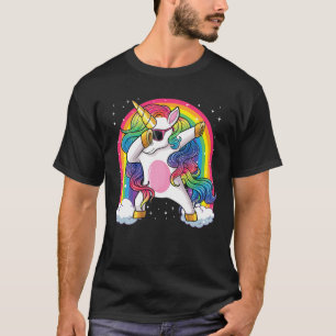 Camiseta Niños del arco iris de Dab Unicorn golpean a Unico