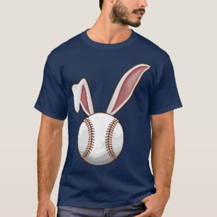 Camiseta Niños del Béisbol Día de Pascua Hombres Ball Bunny