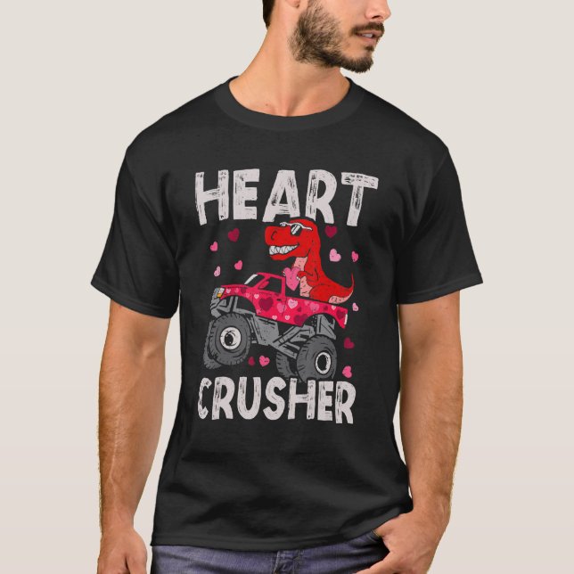 Camiseta Niños del corazón Dinosaurios Rex Monster Truck Va (Anverso)