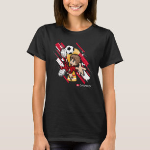 Camiseta Niños del fútbol de Dinamarca jugando el gol D