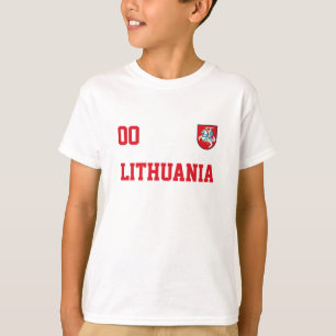 Camiseta Niños del fútbol del escudo de armas y número de L
