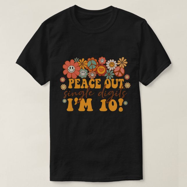 Camiseta Niños despacio Dígitos únicos tengo diez años (Diseño del anverso)