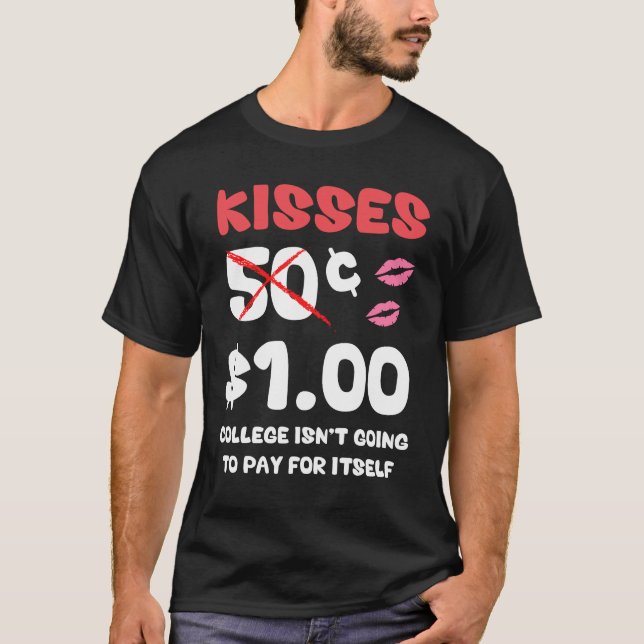 Camiseta Niños Día de San Valentín Camisas Por Besos Gracio (Anverso)