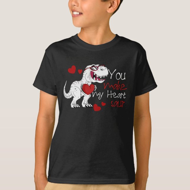Camiseta Niños Día de San Valentín Dinosaur Pun T rex Lover (Anverso)