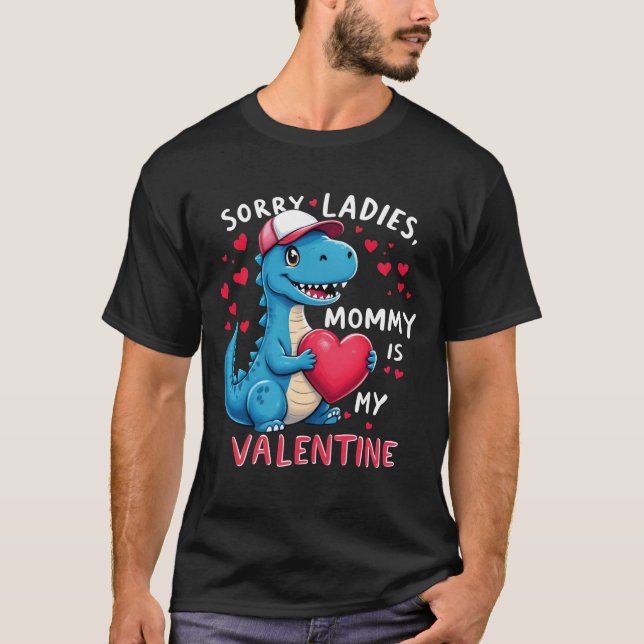 Camiseta Niños Día de San Valentín Dinosaurios Lo siento ma (Anverso)