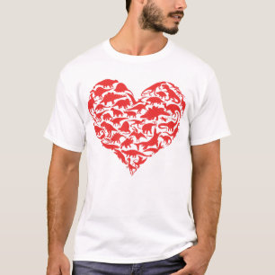 Camiseta Niños Día de San Valentín Dinosaurios Niños del Co