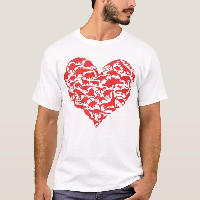 Camiseta Niños Día de San Valentín Dinosaurios Niños del Co (Anverso)