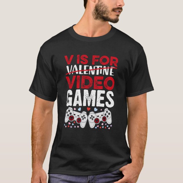 Camiseta Niños día de San Valentín niños hijo V es para vid (Anverso)