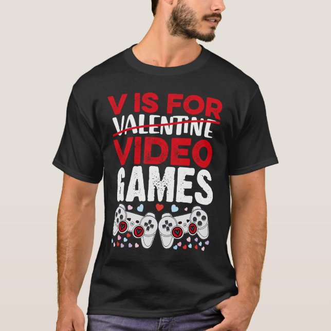 Camiseta Niños día de San Valentín niños hijo V es para vid (Anverso)