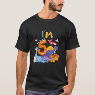Camiseta Niños Dino 5 Años Chica Dinosa