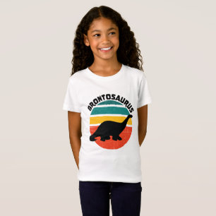Camiseta Niños Dinosaurio Brontosaurus Retro Sunset Dolor