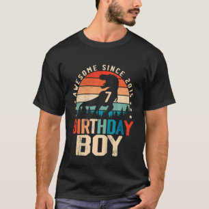 Camiseta Niños Dinosaurio de cumpleaños 7 años Awe