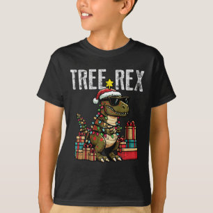 Camiseta Niños dinosaurio de Navidad árbol Rex Xmas Trex ni