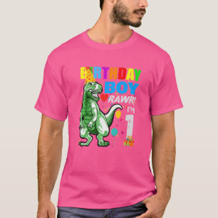 Camiseta Niños Dinosaurio Primer Niño Niño Un Año Ol