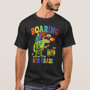 Camiseta Niños Dinosaurio Rugiendo en 6to Grado De Vuelta a