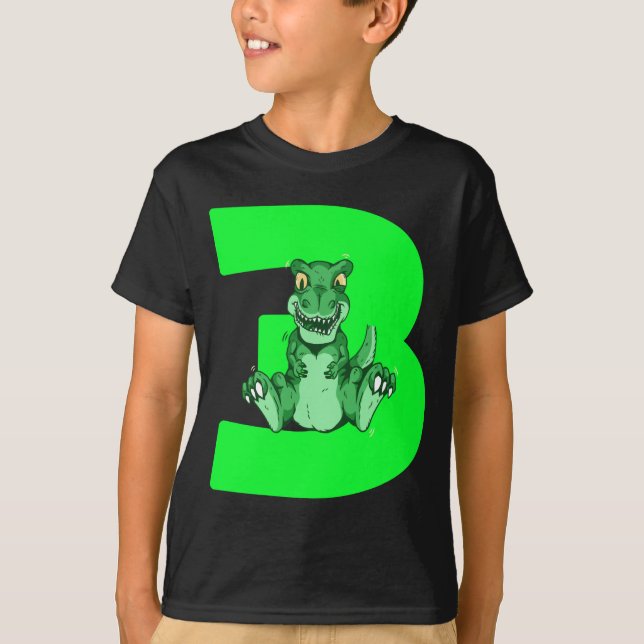 Camiseta Niños Dinosaurios 3 cumpleaños presente DIno niños (Anverso)